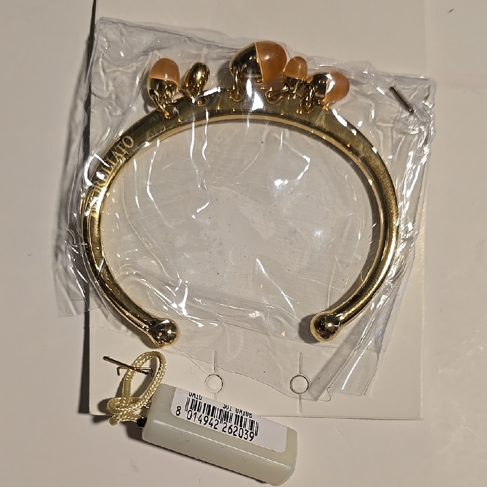 Morellato Gold Bangle with Orange Accents, NWT